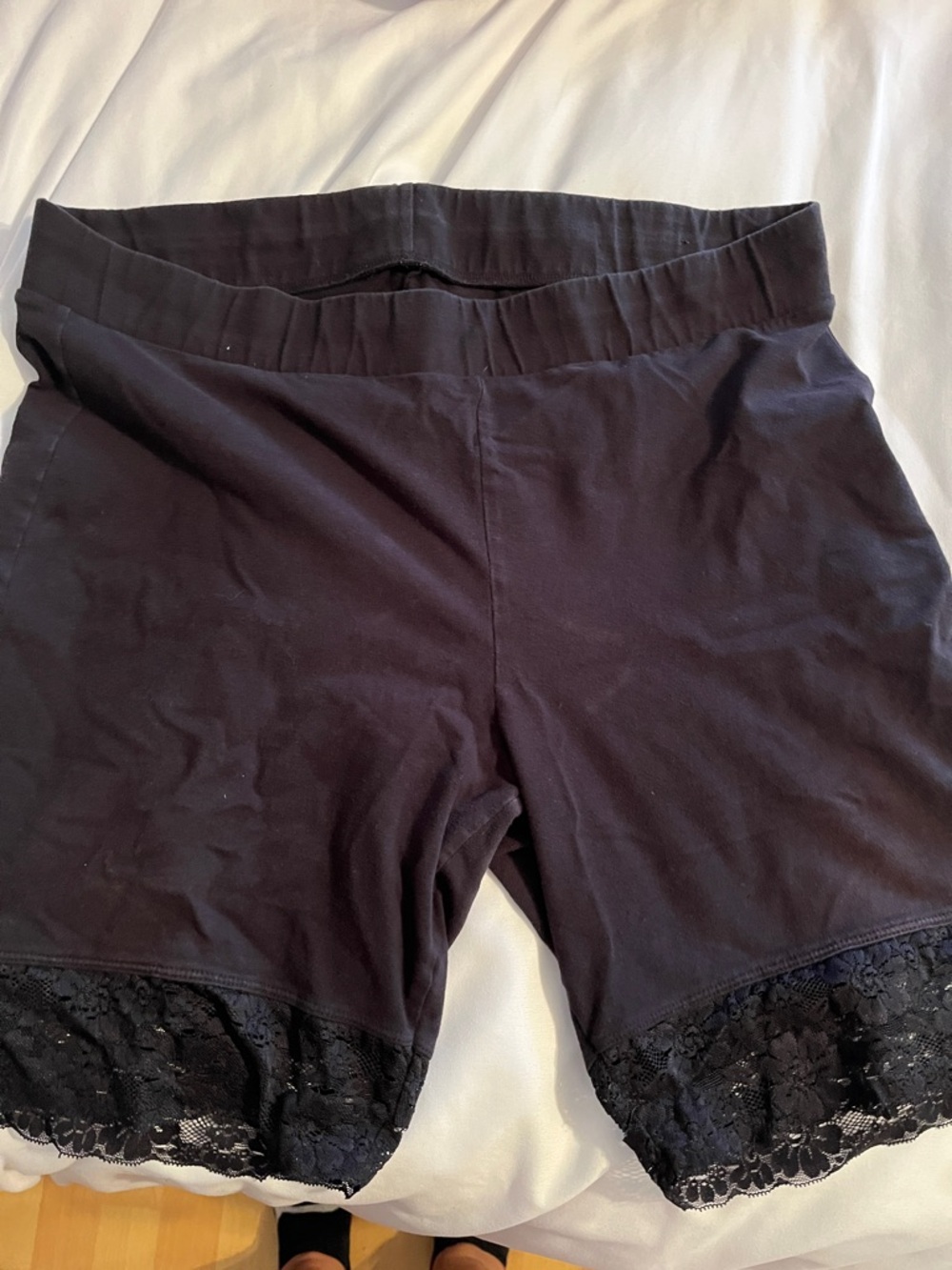 torrid Black Lace-Trim Bike Shorts
